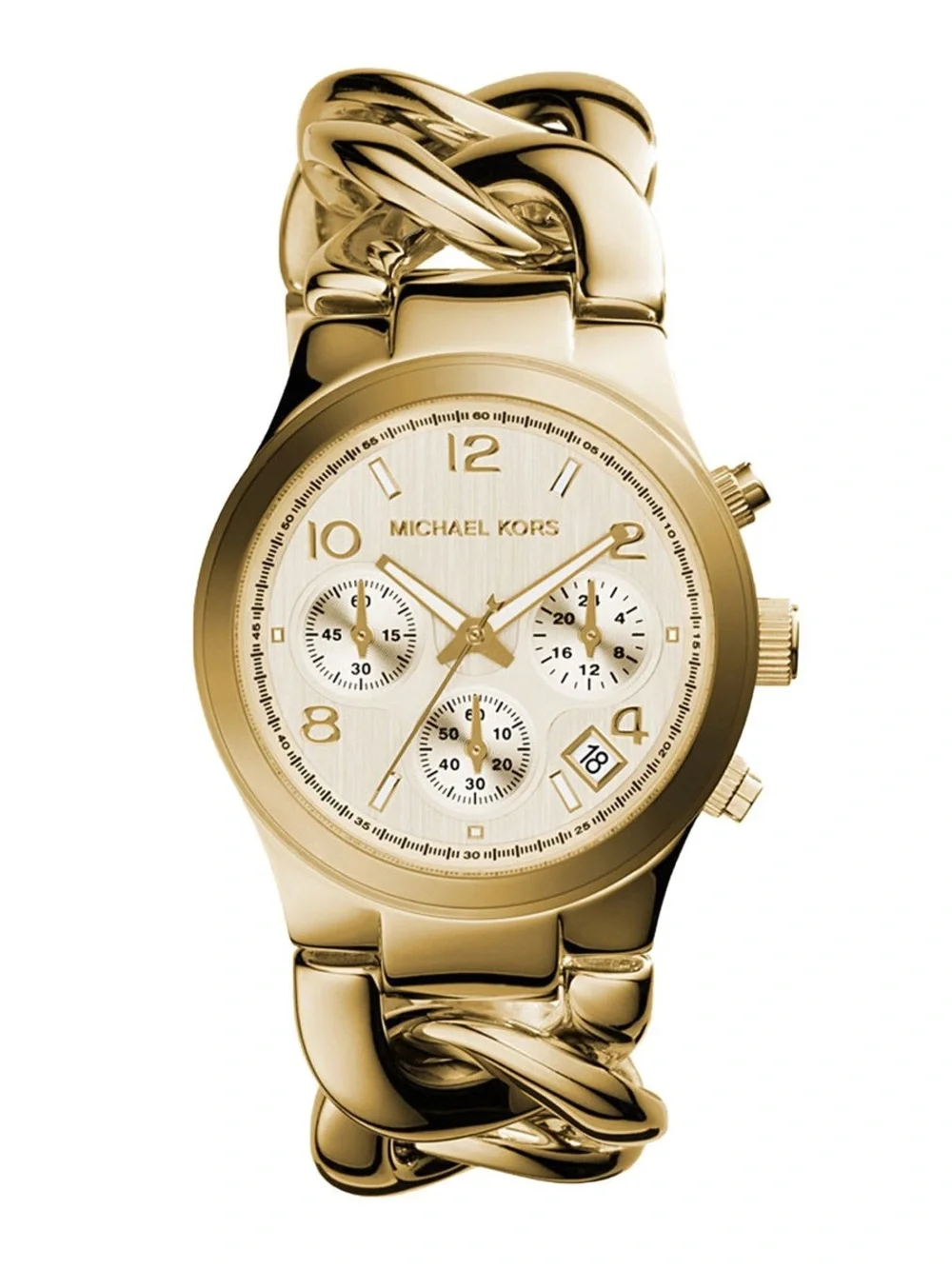 Michael Kors Gold Chain-Link Chronograph Watch | MK3131 Runway Ladies Watch